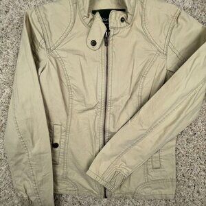 Eddie Bauer Jacket Adult Extra Small XS Beige Outdoors Full Zip Coat Lightweight